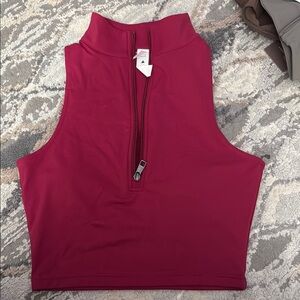 Red Sleeveless Crop Tank Top from Vitality - Size Medium